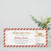 Hockey Game Überraschung Weihnachtsgeschenk Ticket Einladung (Stehend Vorderseite)