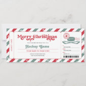 Hockey Game Überraschung Weihnachtsgeschenk Ticket Einladung (Vorderseite)