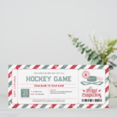 Hockey Game Weihnachtsgeschenk Ticket Einladung (Stehend Vorderseite)