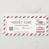 Hockey Game Weihnachtsgeschenk Ticket Einladung (Vorderseite)