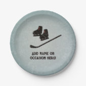 Hockey Gear - schwarz auf Eisgrau - männliche Feie Pappteller (Vorderseite)