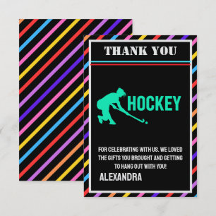 Hockey-Geburtstagsfeier, Hockey-Mädchen-Spielerin Dankeskarte