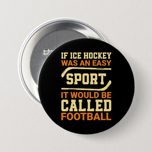 Hockey gegen Fußball Button (Vorne & Hinten)