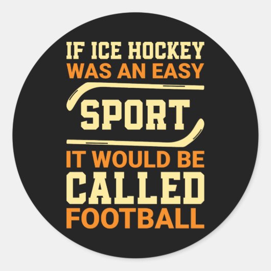 Hockey gegen Fußball Runder Aufkleber (Vorderseite)