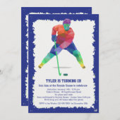 Hockey Geometrie Einladung (Vorne/Hinten)