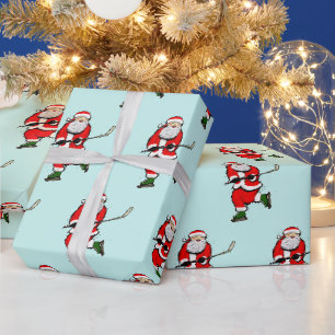 Hockey-Geschenk zur Feiertagszeit Geschenkpapier