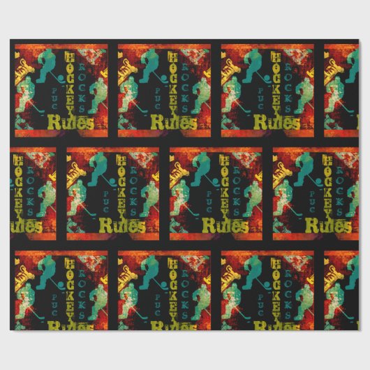 HOCKEY GESCHENKPAPIER (Flach)