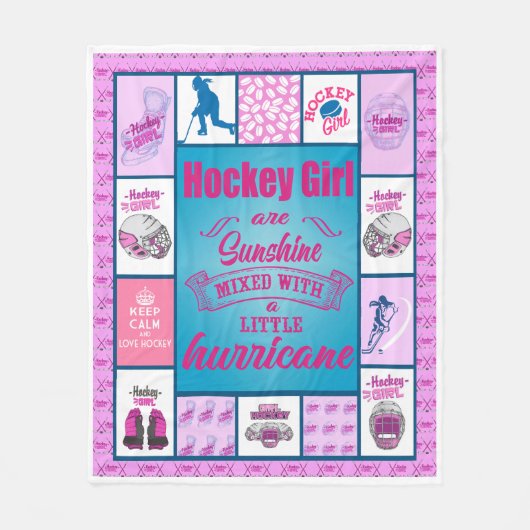 Hockey Girl are Sunshine Fleecedecke (Vorderseite)