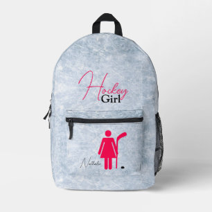 Hockey Girl Hot Pink Bedruckter Rucksack