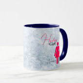 Hockey Girl Hot Pink Tasse (VorderseiteRechts)