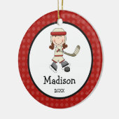 Hockey Girl Kinder Personalisiert Weihnachten Keramikornament (Links)