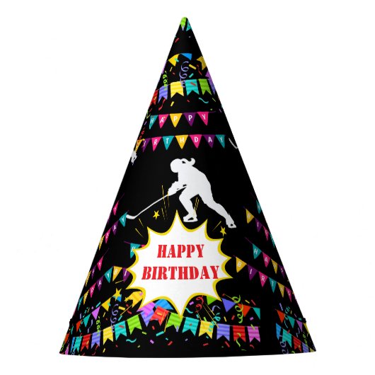 Hockey Girl Player Birthday Partyhütchen (Vorderseite)