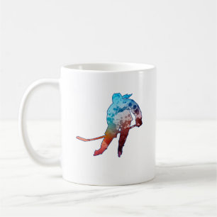 Hockey Girl Skater Silhouette Wasserfarbe Kaffeetasse