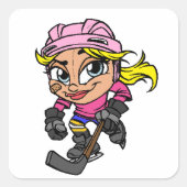 Hockey Girl Sticker (Vorderseite)