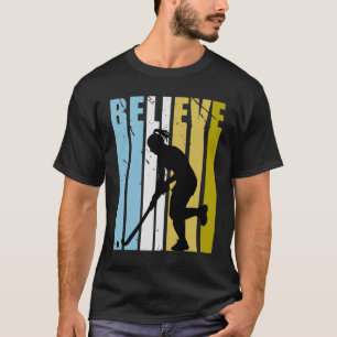 Hockey Glaubens Silhouette Liebt Feldhockey Vinta T-Shirt