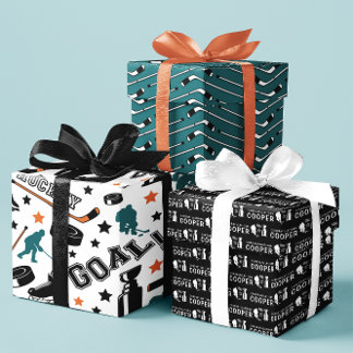 Hockey Glückwunsch Wrapping Paper Sheets Geschenkpapier Set