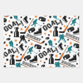 Hockey Glückwunsch Wrapping Paper Sheets Geschenkpapier Set (Vorderseite)