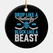 Hockey-Goal-Block wie eine Bestie Keramik Ornament (Hinten)