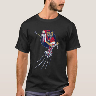 Hockey Goalie Bestie in Goal Ice Panther Cat Claws T-Shirt
