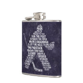 Hockey Goalie Calligram Hip Flask, Eisuntergrund Flachmann (Links)
