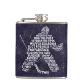 Hockey Goalie Calligram Hip Flask, Eisuntergrund Flachmann (Vorderseite)