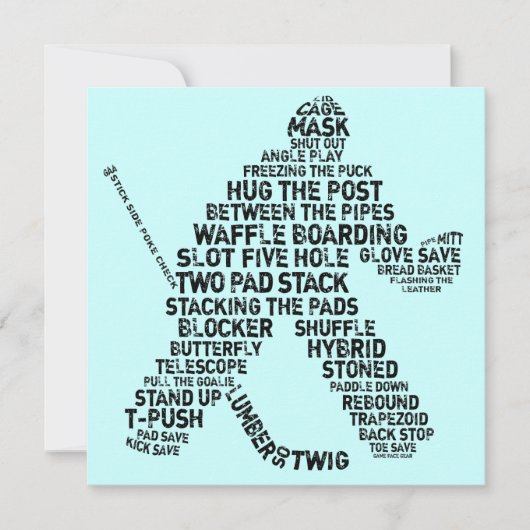 Hockey Goalie Einladungen (Vorderseite)