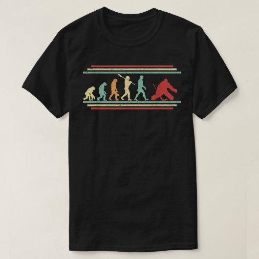 Hockey Goalie Evolution Vintag Eishockey Goalte T-Shirt (Design vorne)