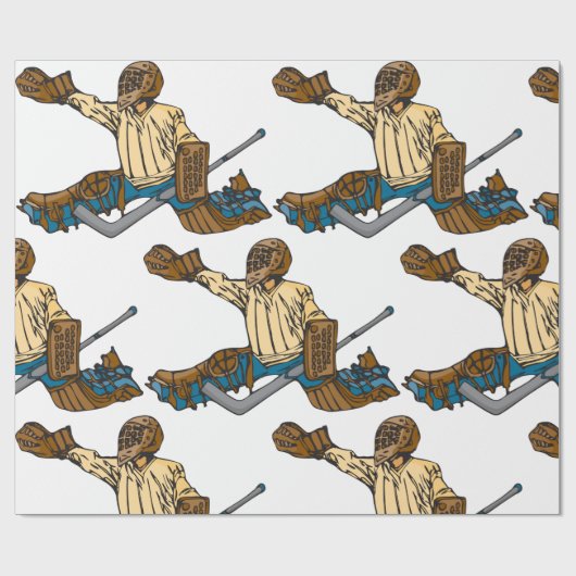Hockey Goalie Geschenkpapier (Flach)