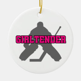 Hockey Goalie Girltender Keramik Ornament