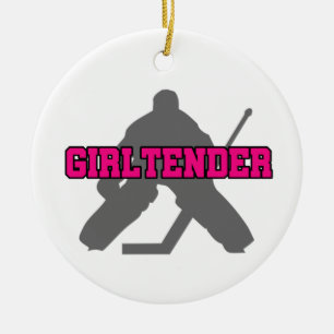 Hockey Goalie Girltender Keramik Ornament