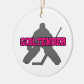 Hockey Goalie Girltender Keramik Ornament (Links)
