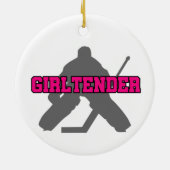 Hockey Goalie Girltender Keramik Ornament (Hinten)