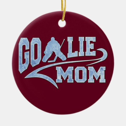 Hockey Goalie Mama Athletic Schwanz Keramikornament (Vorne)