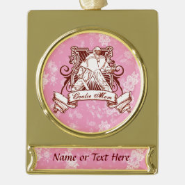 Hockey Goalie Mama Custom Weihnachtsdekoration Banner-Ornament Gold