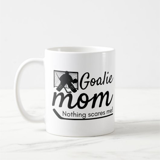 Hockey Goalie Mama Tasse ohne Angst schwarz (Links)
