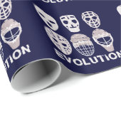 Hockey Goalie Mask Evolution Geschenkpapier (Rolleneckpunkt)