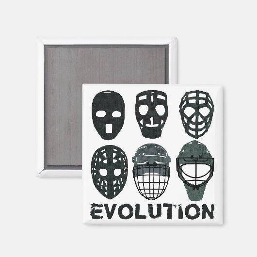 Hockey Goalie Mask Evolution Magnet (Vorderseite/Rückseite)