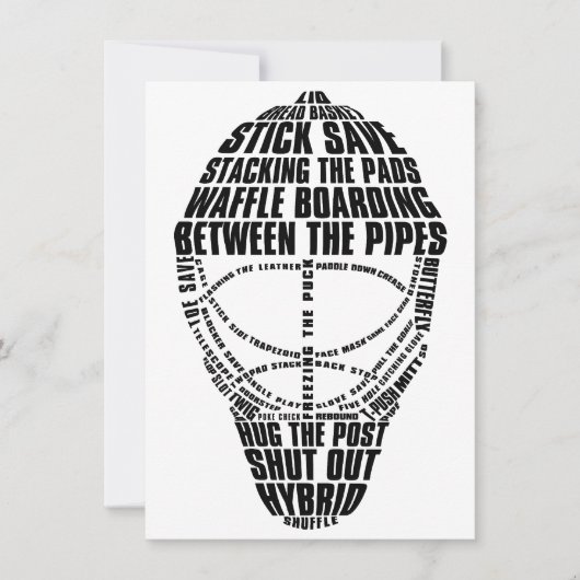 Hockey Goalie Mask Party Einladungen (Vorderseite)