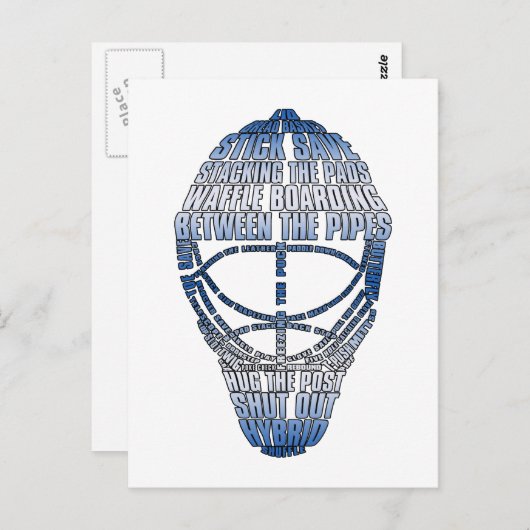 Hockey Goalie Mask Postkarte (Vorne/Hinten)