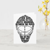 Hockey Goalie Mask Tygraphy Karte (Gelbe Blume)