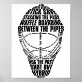 Hockey Goalie Mask Tygraphy Poster (Vorne)