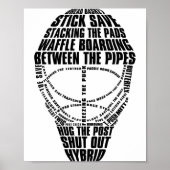 Hockey Goalie Mask Tygraphy Poster (Vorne)