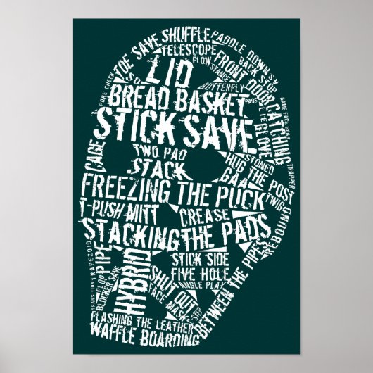 Hockey Goalie Mask Typografy Poster (Vorne)