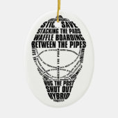 Hockey Goalie Mask Weihnachtsdekoration Keramikornament (Vorne)