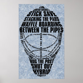 Hockey Goalie Mask Word Art Poster