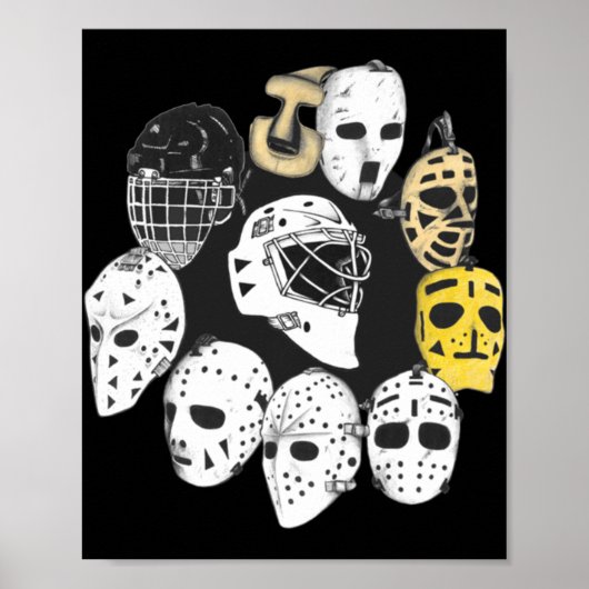 Hockey Goalie Maske Evolution Erbe Vintagen Modus Poster (Vorne)