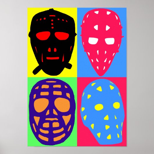 Hockey Goalie Masken Pop Art Poster (Vorne)
