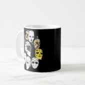 Hockey Goalie Masken Vintages Erbe Evolution Kaffeetasse (Vorderseite Links)