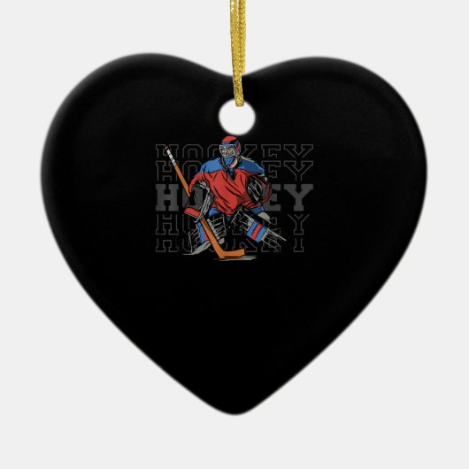 Hockey Goalie mit Slogan - Eishockey Keramik Ornament (Vorne)