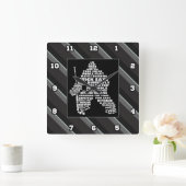 Hockey Goalie Netminder Word Art  Quadratische Wanduhr (Zuhause)